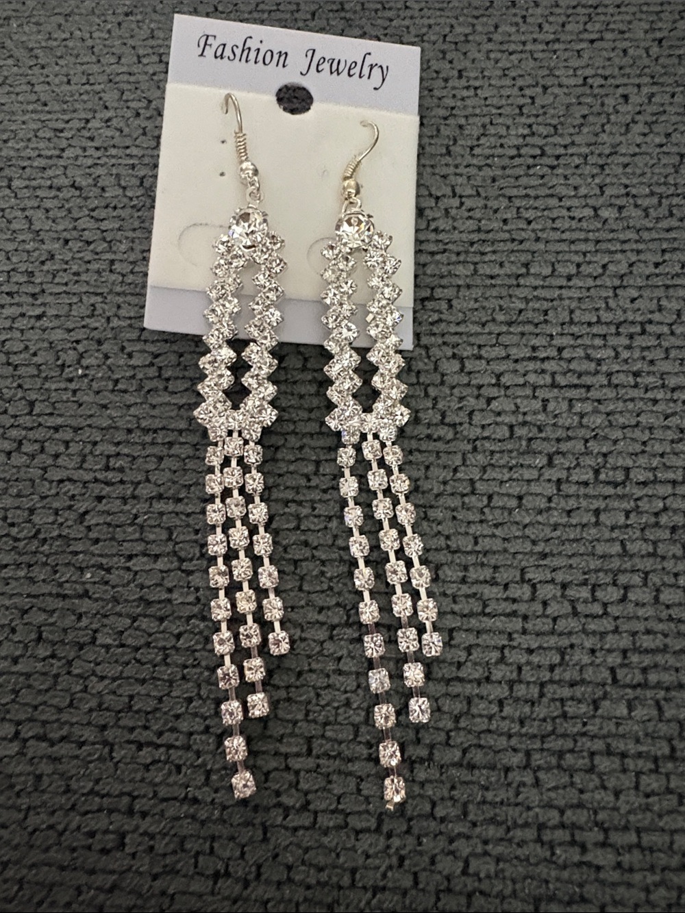 Fashion Jewelry Silver Crystal Drop Earrings - Dangle Rhinestone Statement NEW